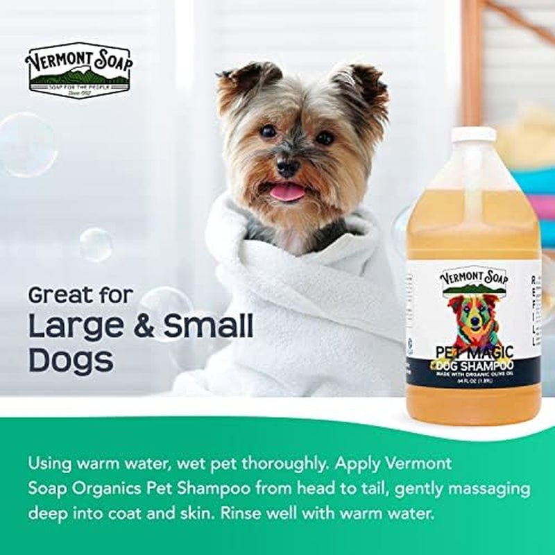Organics Pet Shampoo - Infused with Organic & Natural Olive Oil, Coconut & Aloe Vera Dog Shampoo for Sensitive Skin - USDA Certified Grooming Pet Shampoo - Original Citrus (64Oz)