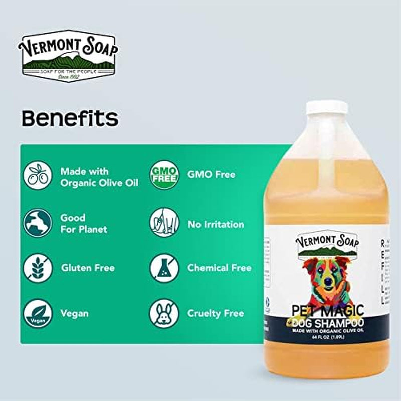 Organics Pet Shampoo - Infused with Organic & Natural Olive Oil, Coconut & Aloe Vera Dog Shampoo for Sensitive Skin - USDA Certified Grooming Pet Shampoo - Original Citrus (64Oz)