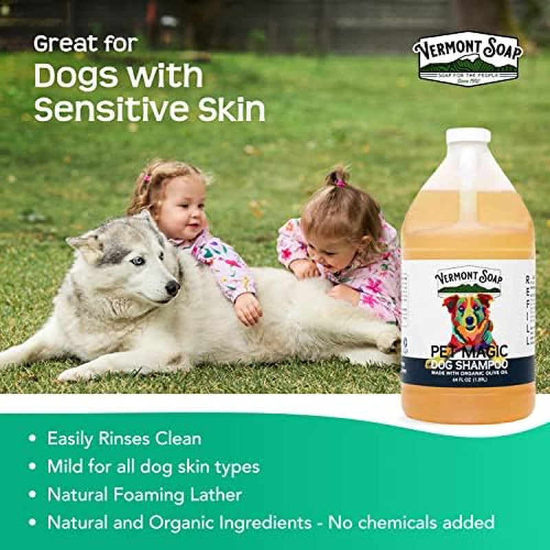 Organics Pet Shampoo - Infused with Organic & Natural Olive Oil, Coconut & Aloe Vera Dog Shampoo for Sensitive Skin - USDA Certified Grooming Pet Shampoo - Original Citrus (64Oz)