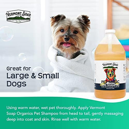 Organics Pet Shampoo - Infused with Organic & Natural Olive Oil, Coconut & Aloe Vera Dog Shampoo for Sensitive Skin - USDA Certified Grooming Pet Shampoo - Original Citrus (64Oz)